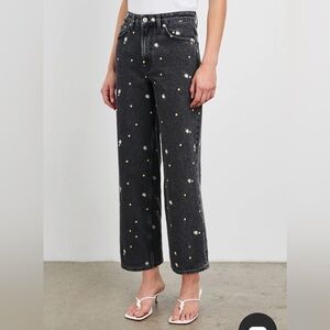 Rails Getty Crop Wide Leg Jean, Ash Black Floral